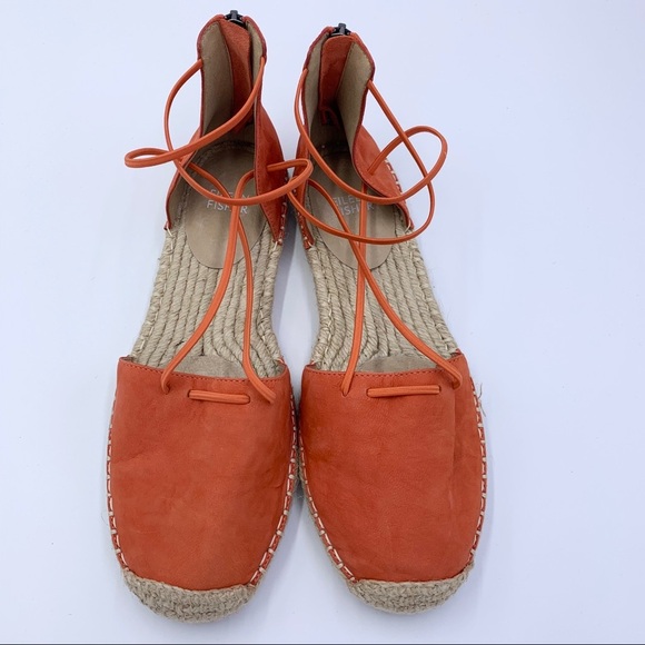 Eileen Fisher Orange Lace Espadrille Sz 8 - Picture 7 of 16